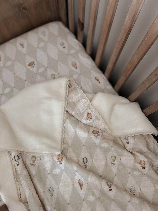 Up and Away Fur Lined Cot Blanket