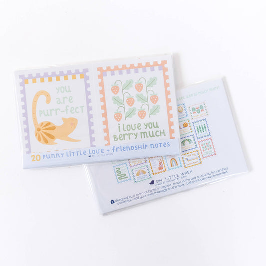 Punny Notes Cards, a Set of 20 Lunchbox or Just Because Note