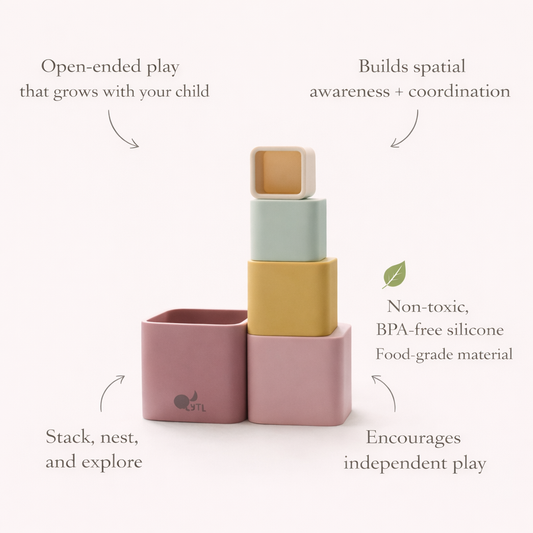 Montessori Silicone Stacking Cups | Toddler Water Play Toy