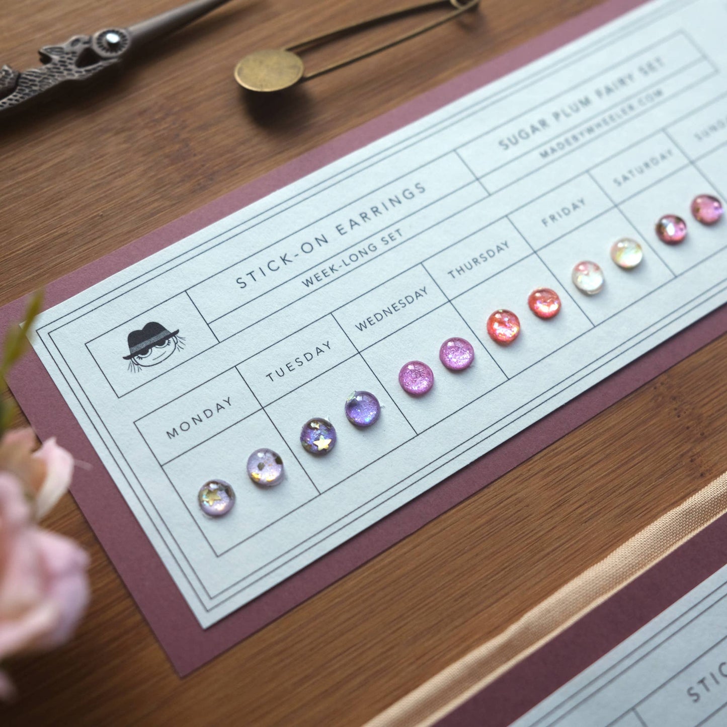 Sugar Plum Fairy Stick-On Earring Set