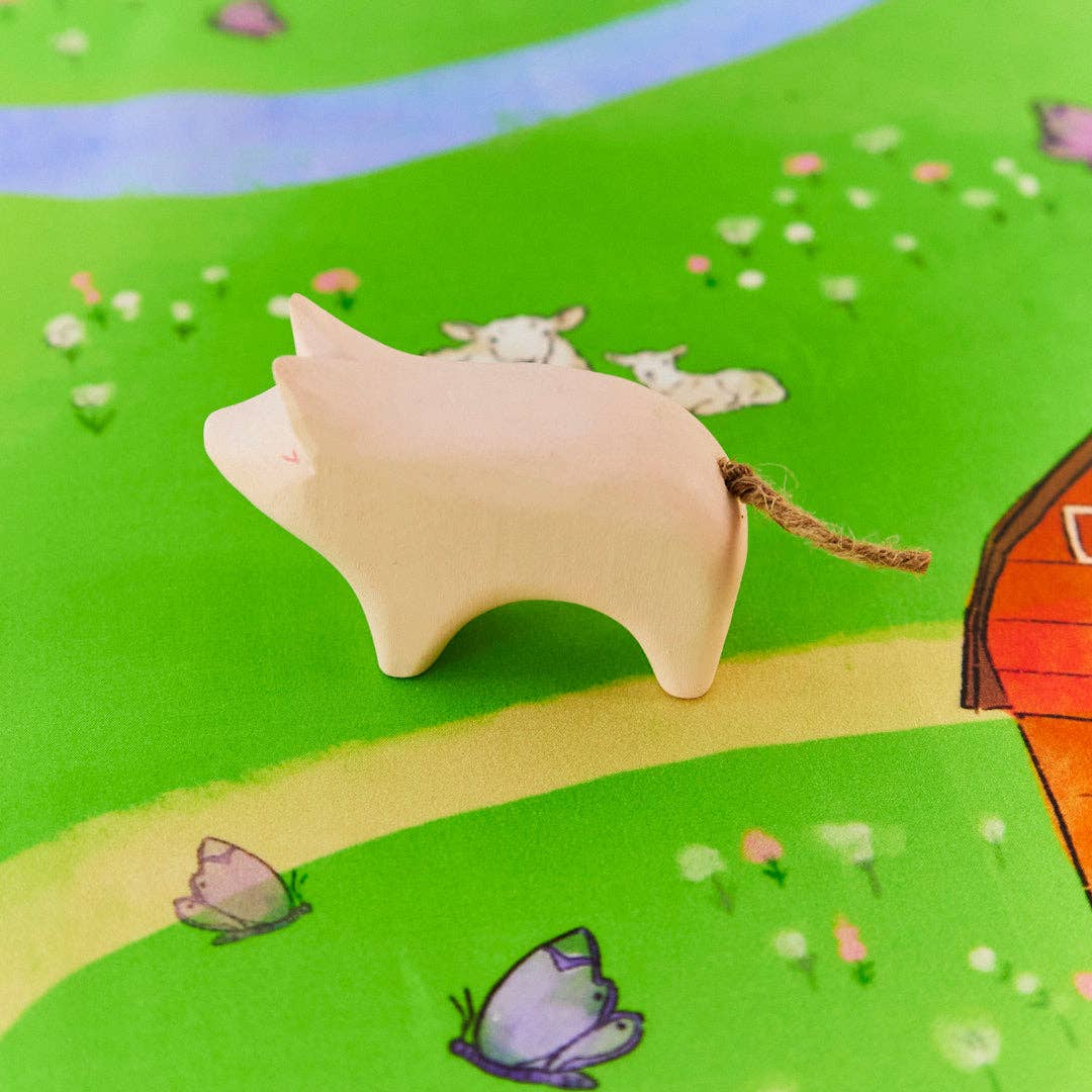 Wooden Painted Pig