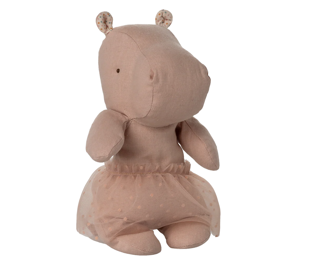 Safari Friends, Hippo with Skirt (Small) - Soft Rose