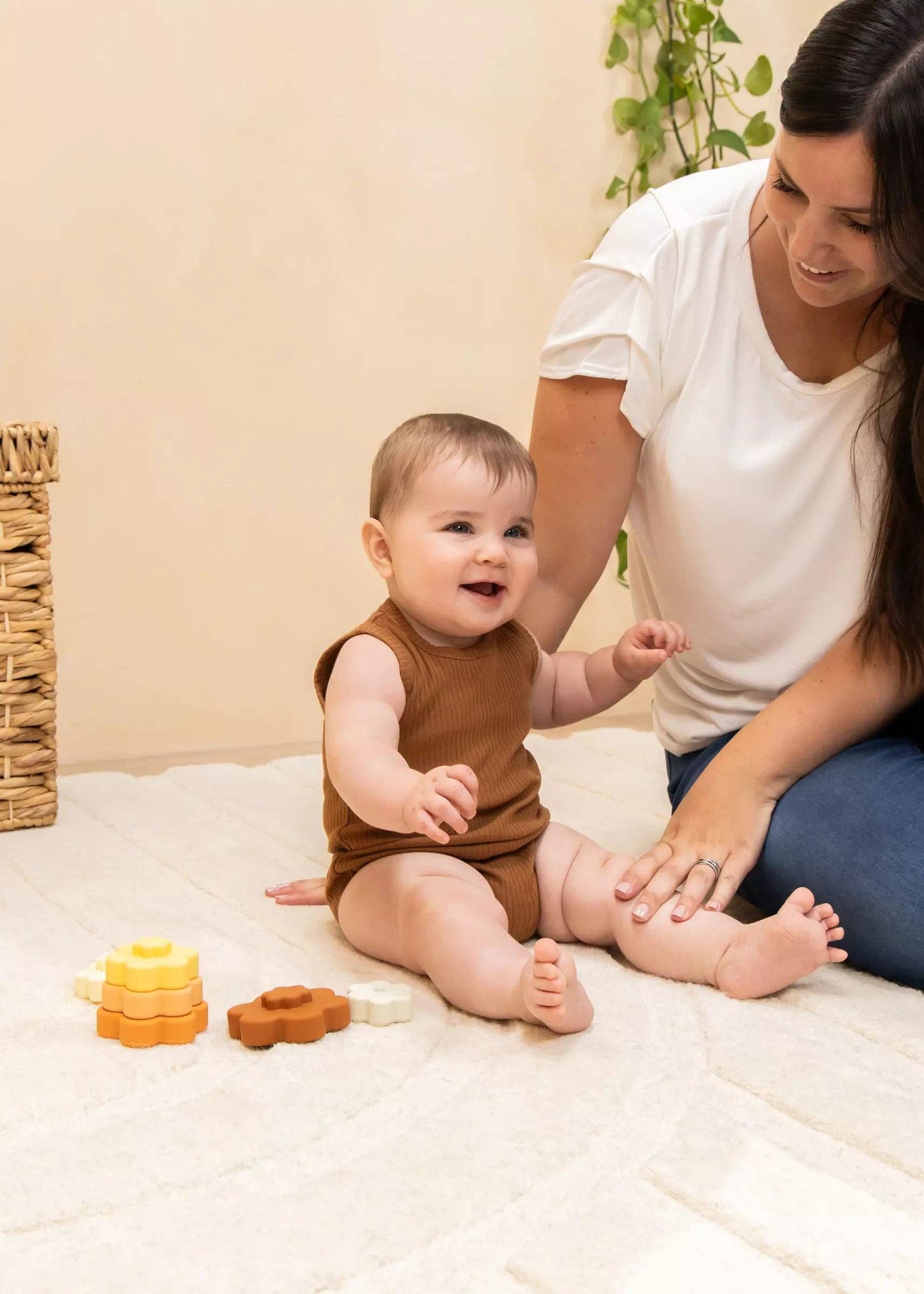 Set of 6 Silicone Stackable Flowers