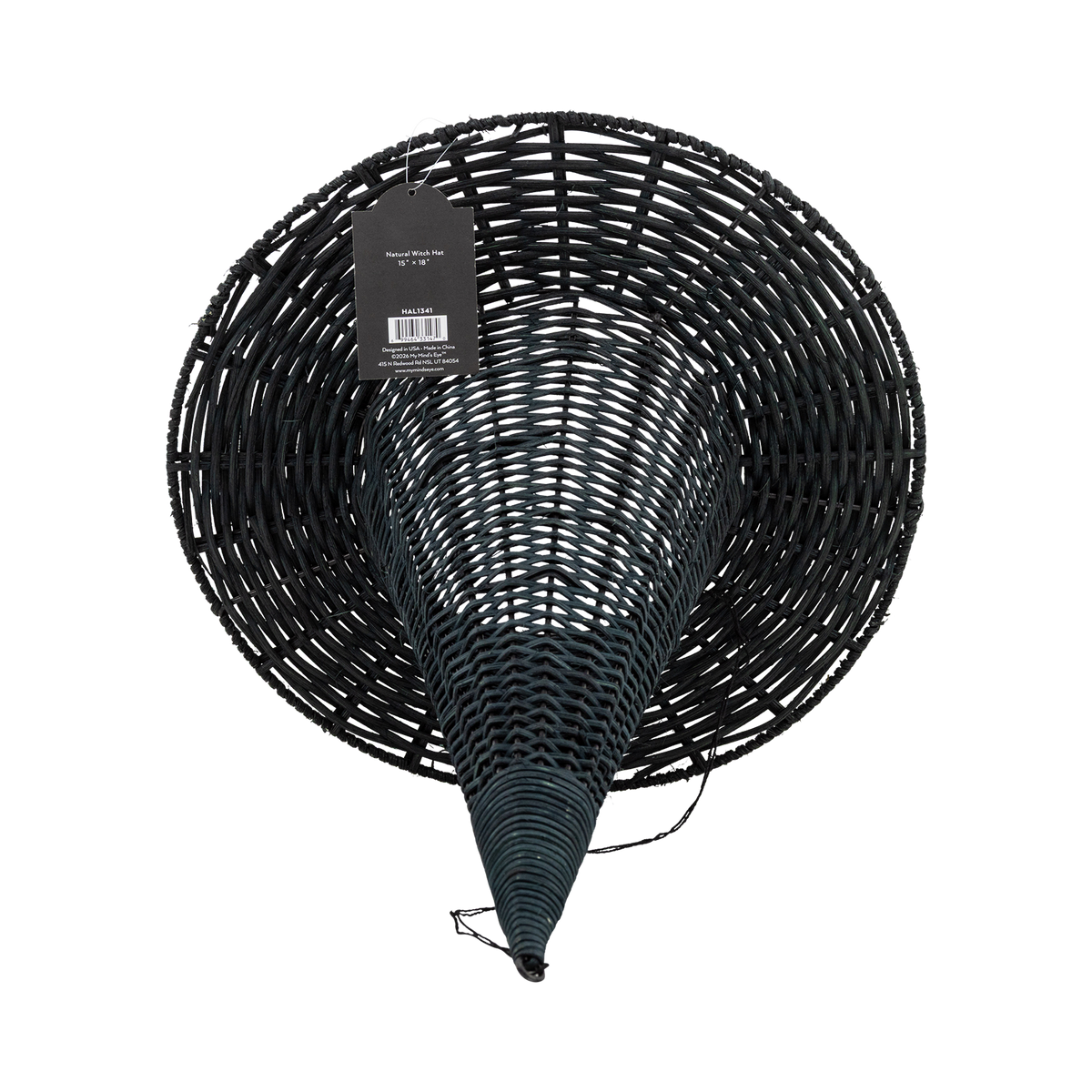 HAL1341 - Natural Rattan Witch Hat - 18"