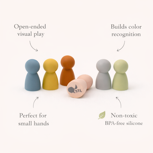 Montessori Mini Silicone Peg Dolls | Toddler Sensory Toy Set