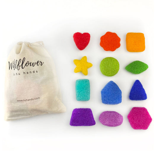 Felt Sorting Shapes - Rainbow Party