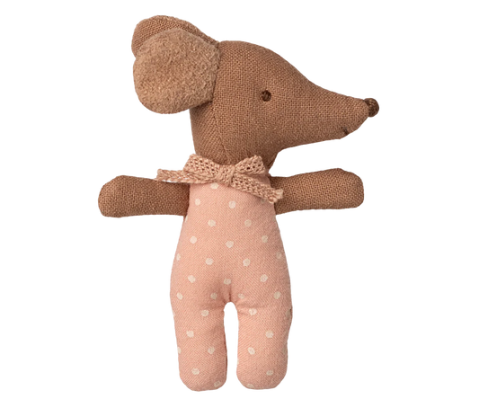 Sleepy Wakey Baby Mouse in Matchbox - Rose
