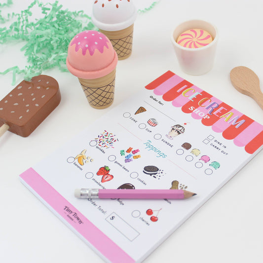 Pretend Play Notepad - Ice Cream Shop