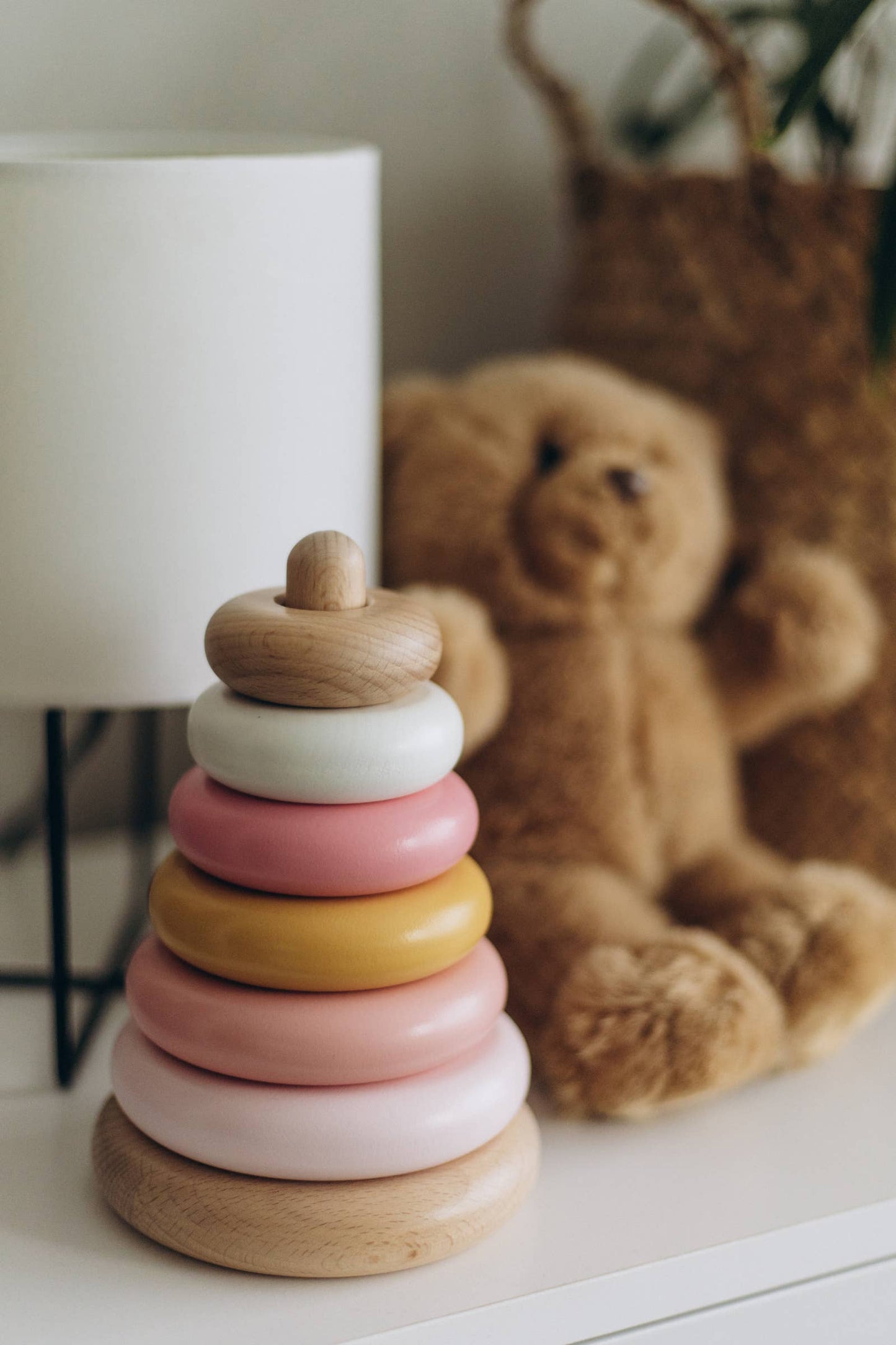 Wooden Stacking Toy (Pink Colors)