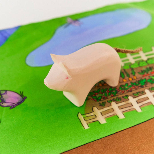 Wooden Painted Pig