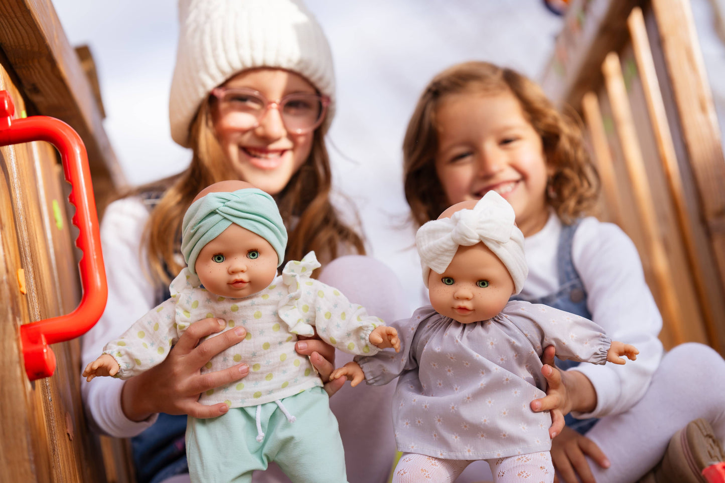 Baby Lola with turquoise pants
