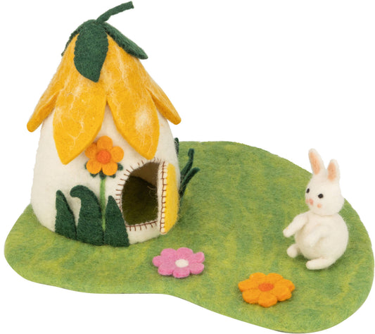 Felt Fairy House Small - Yellow