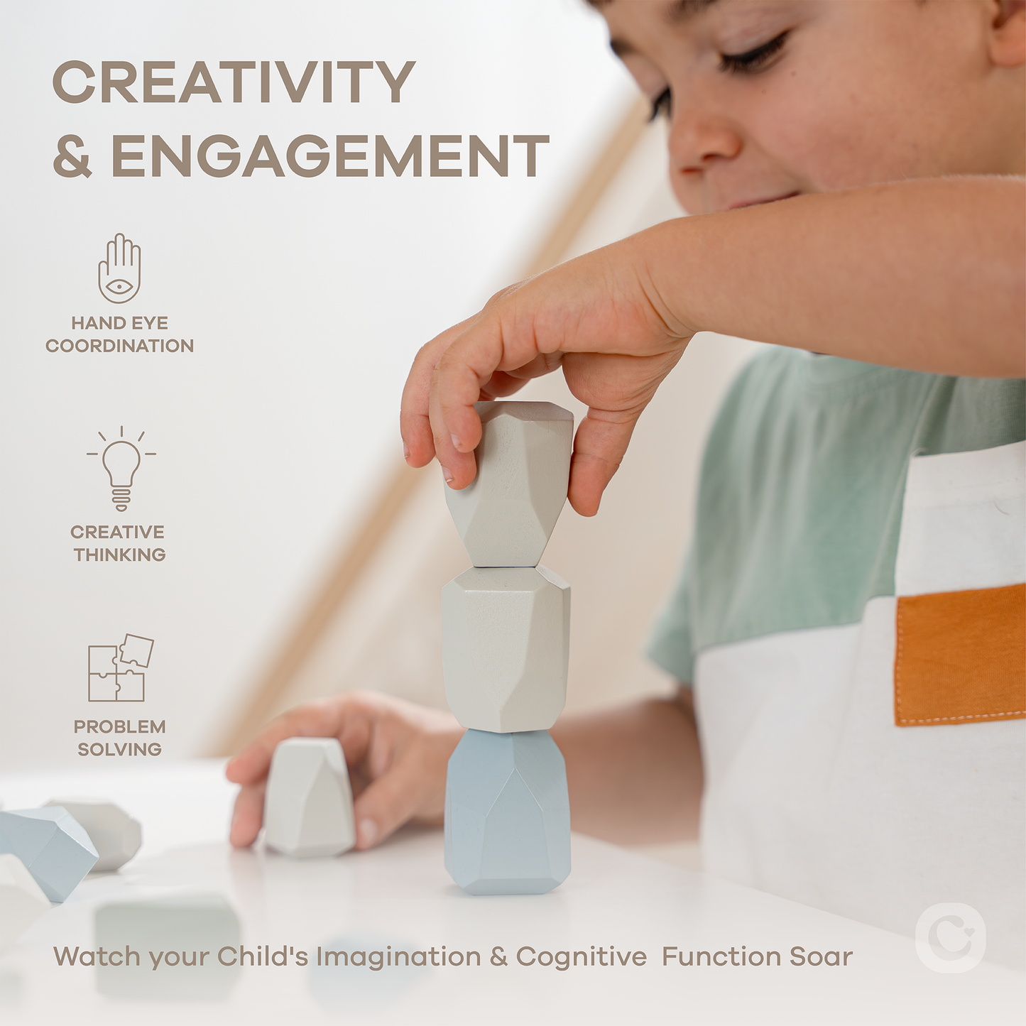 Stacking Blocks for Toddlers by Comfy Cubs