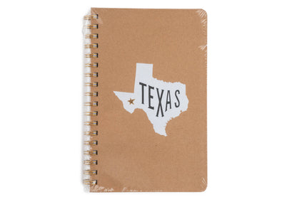 6" x 9.5" Kraft Cover Spiral Notebook - Texas