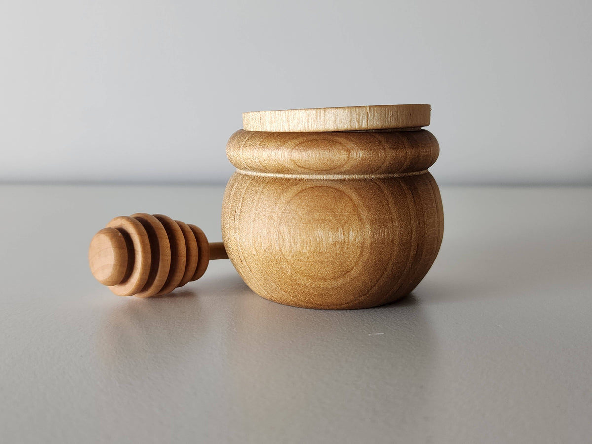 Wooden Honey Pot & Dipper