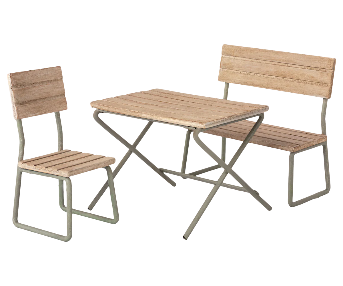 Garden Set, Table with Chair & Bench (Miniature)