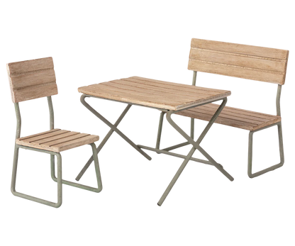 Garden Set, Table with Chair & Bench (Miniature)