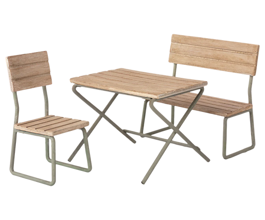 Garden Set, Table with Chair & Bench (Miniature)