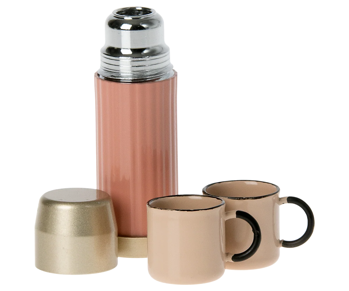 Thermos and Cups Set (Mouse) - Soft Coral