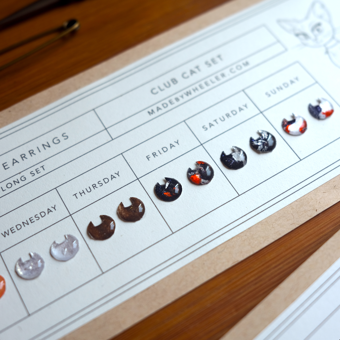 Club Cat Stick-On Earring Set