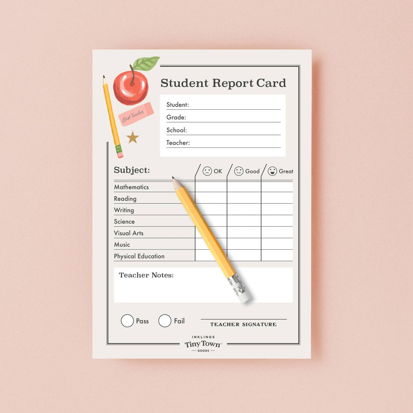 Pretend Play Notepad - Report Card