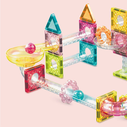 PicassoTiles 60pc Travel Size Marble Run Building Set