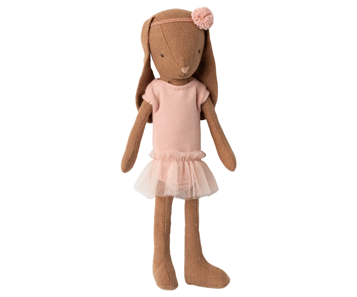 Bunny (Size 1) - Chocolate Brown with Ballet Suit and Skirt in Rose