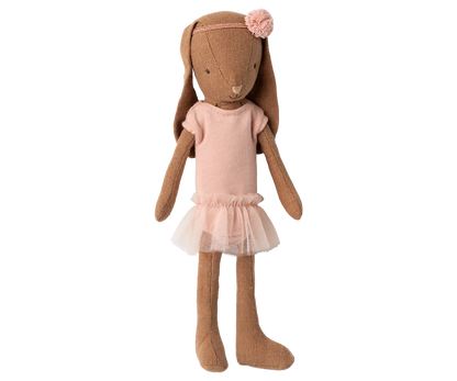 Bunny (Size 1) - Chocolate Brown with Ballet Suit and Skirt in Rose