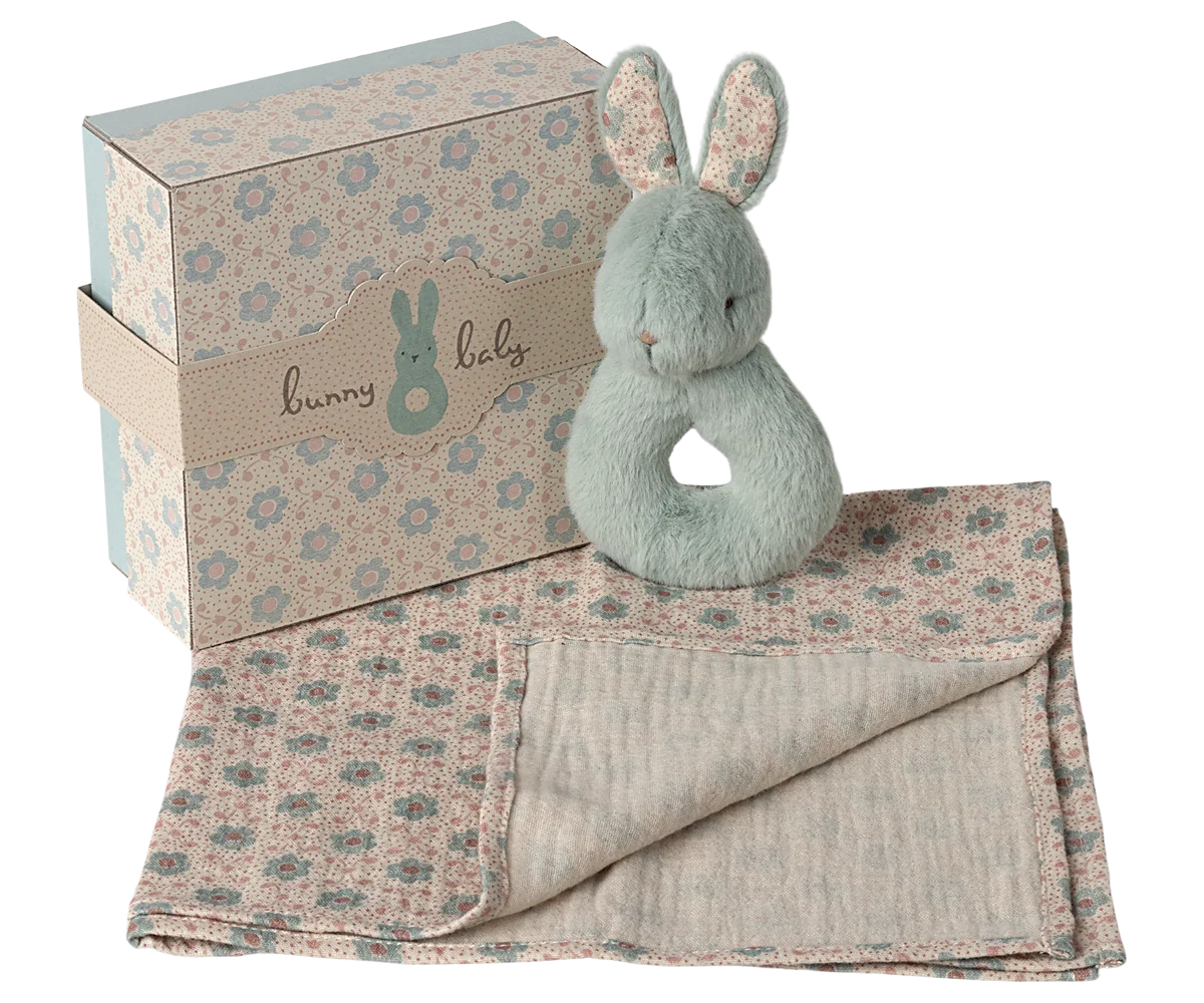Rabbit Rattle Set - Mint