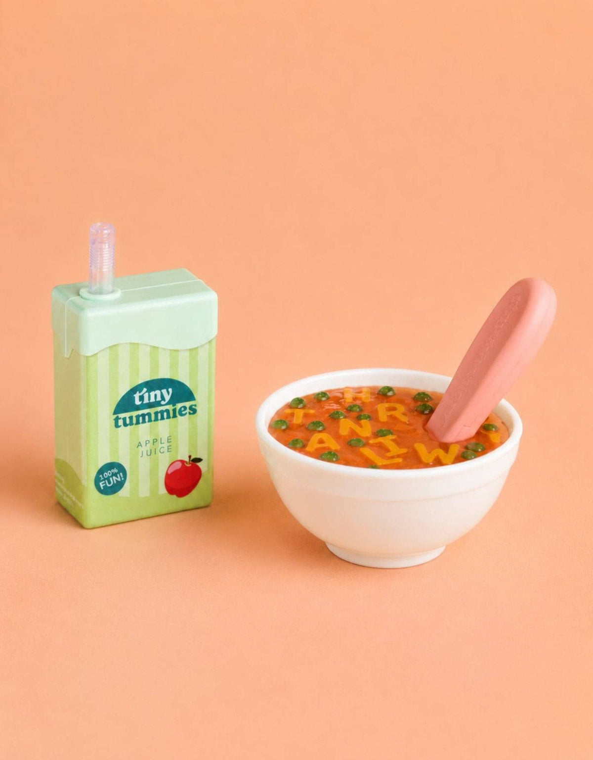 Tiny Tummies Set - Alphabet Soup Bowl and Juice Box - Tiny Harlow