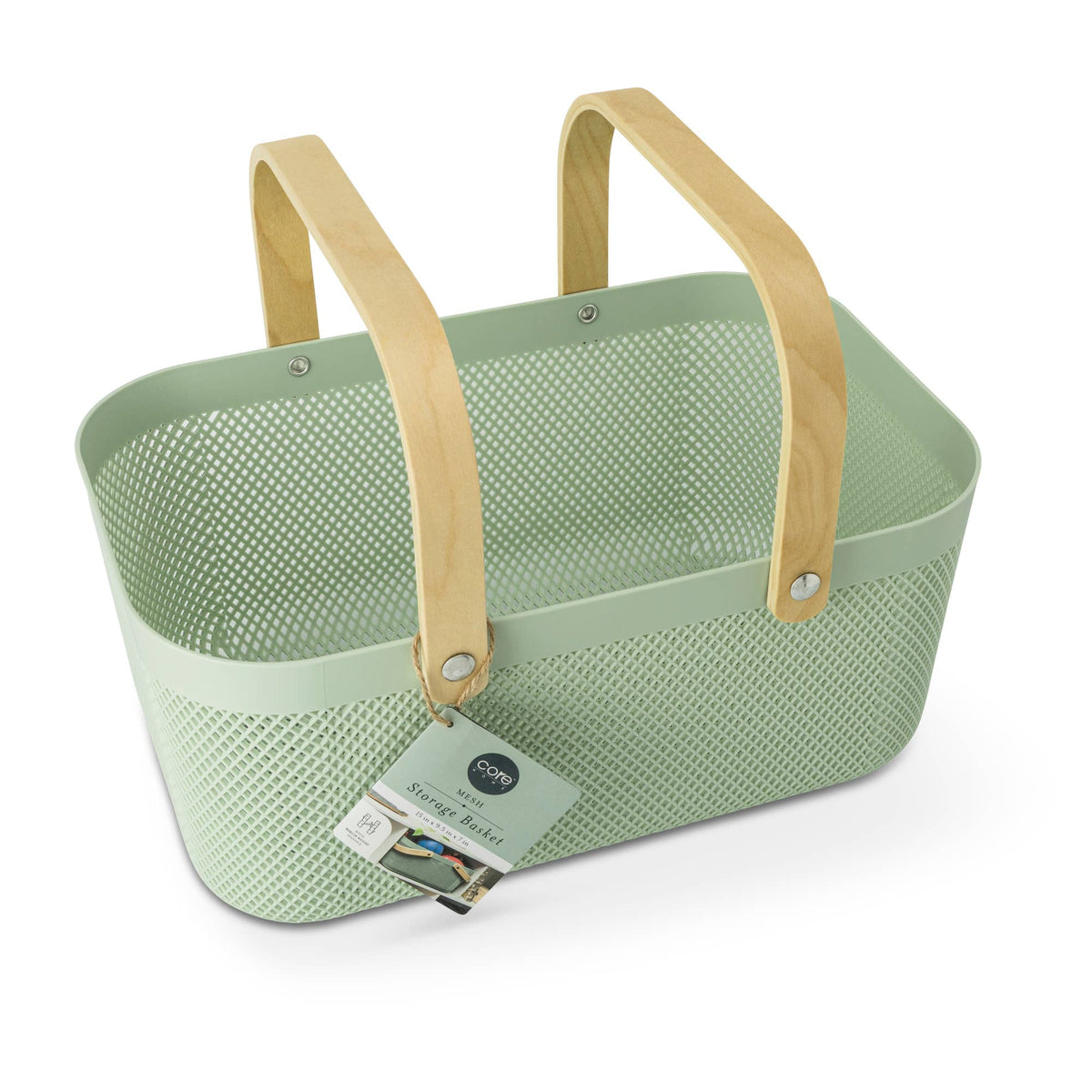Large PP Mesh Basket w/ Wooden Handle - EGL
