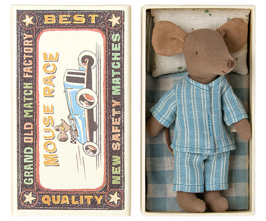 Big Brother Mouse in Matchbox - Brown with Blue Stripe