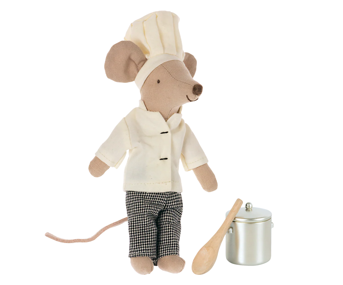 Chef Mouse with Chef Pot and Spoon