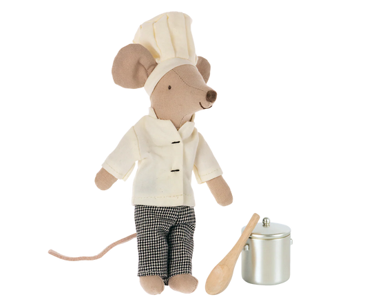 Chef Mouse with Chef Pot and Spoon