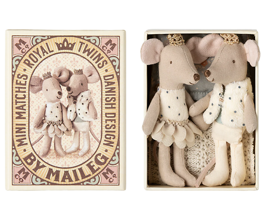 Royal Twin Mice in Matchbox - Little Sister & Little Brother