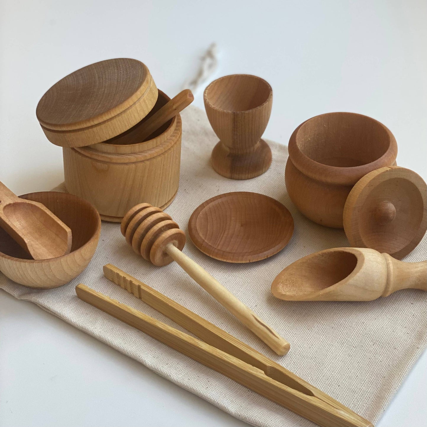Montessori Wooden Sensory Bin Tool Kit - Finished