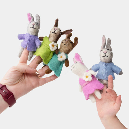 Felt Finger Puppet - Clothed Rabbit
