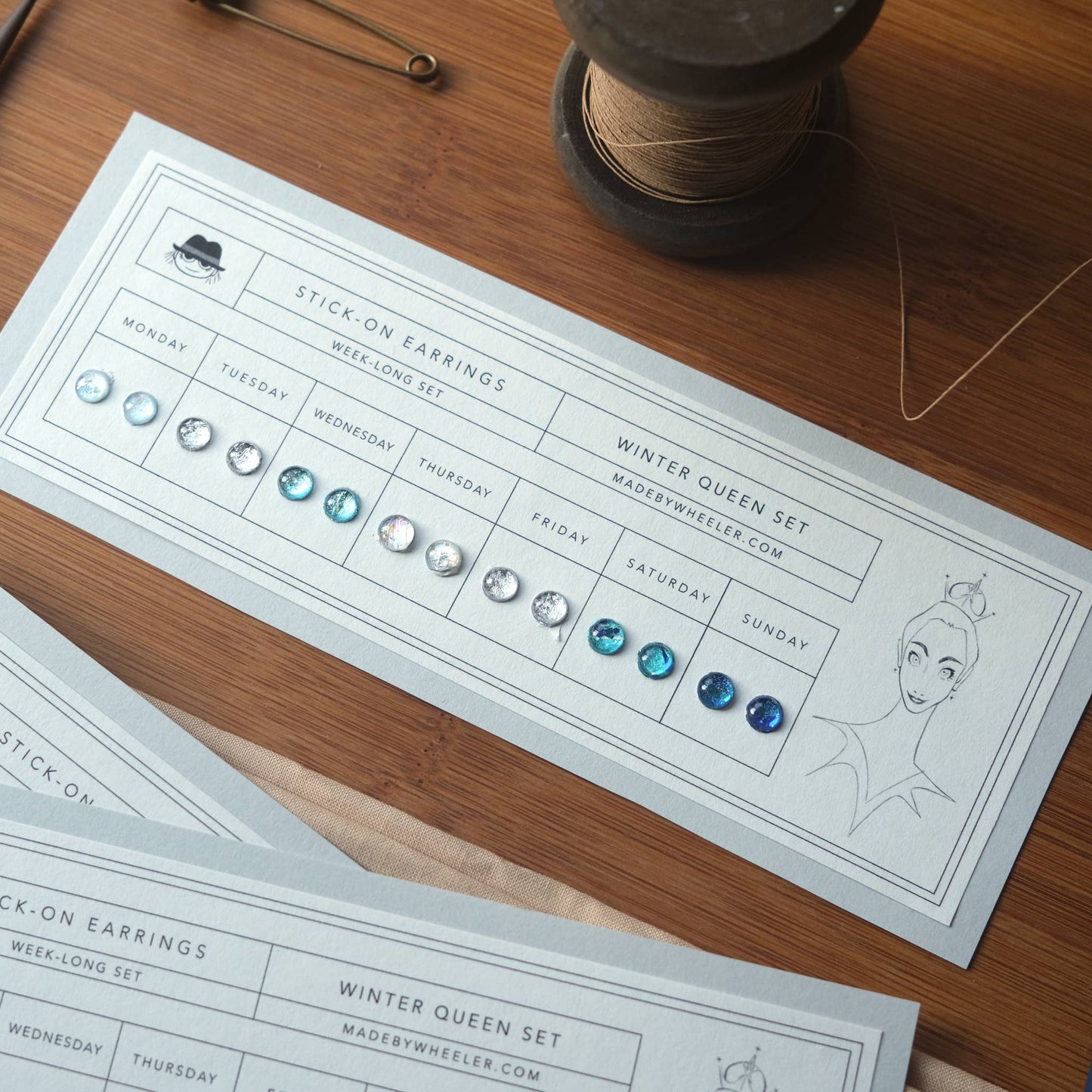 Winter Queen Stick-On Earring Set