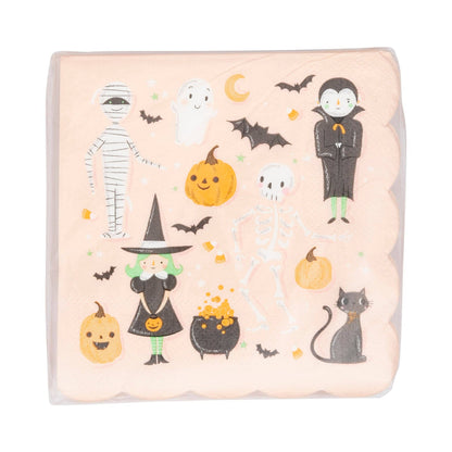 Scallop Halloween Icons Cocktail Napkin