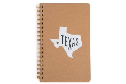6" x 9.5" Kraft Cover Spiral Notebook - Texas