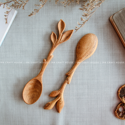 Wooden Spoon Leaf Handle