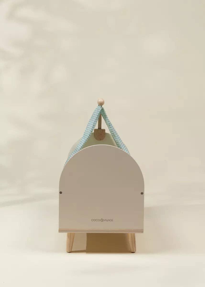 Wooden Dolls’ Crib & Accessories
