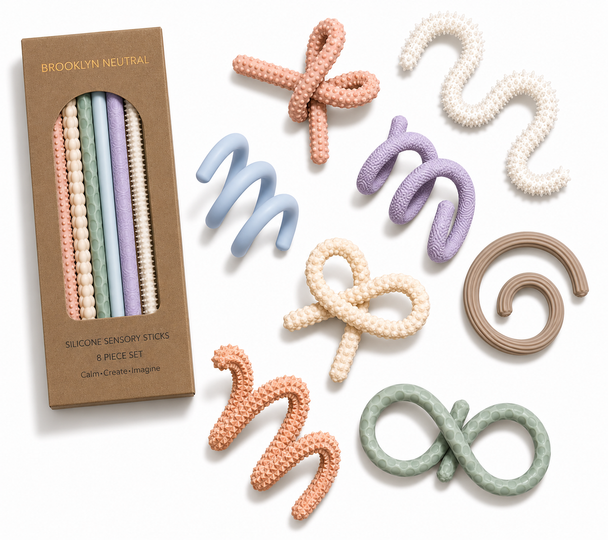 Silicone Sensory Sticks - Neutral