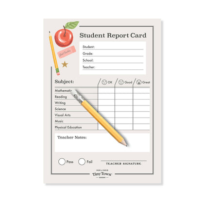 Pretend Play Notepad - Report Card