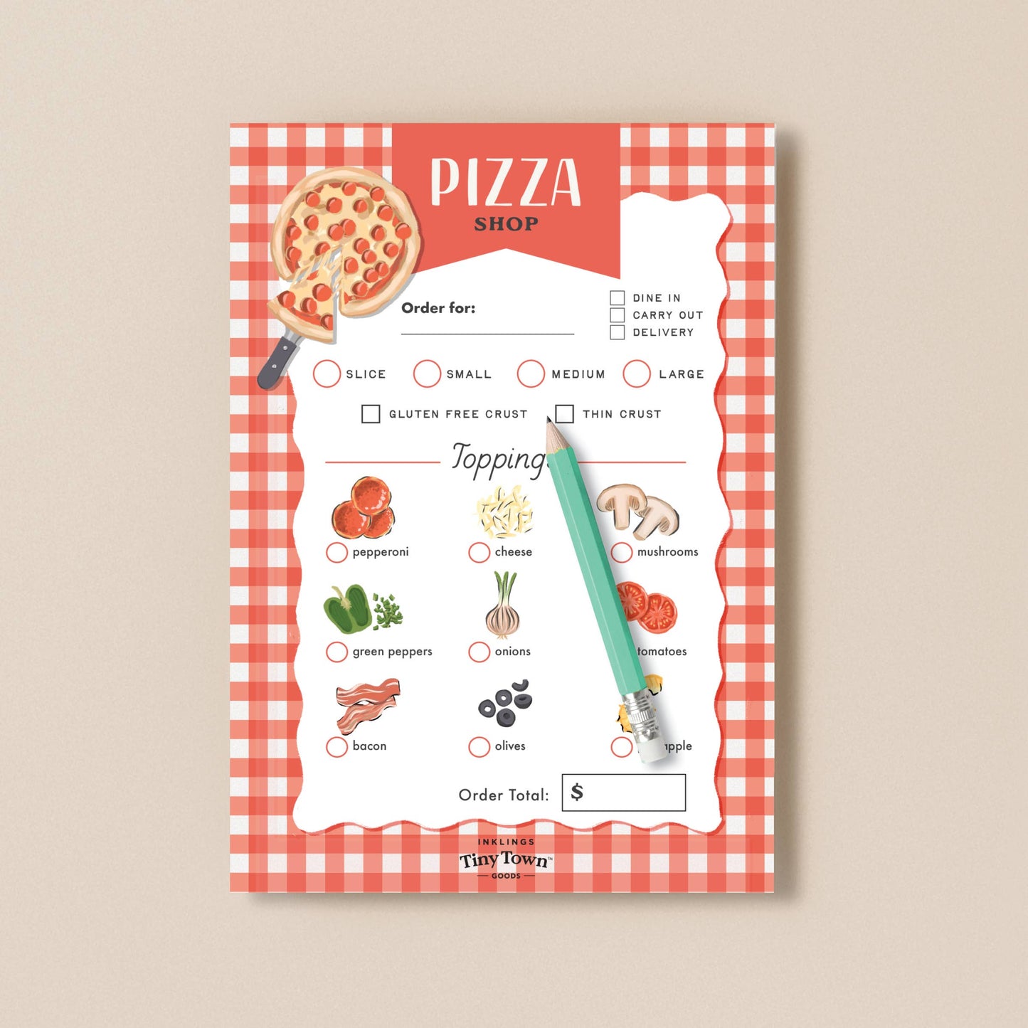 Pretend Play Notepad - Pizza Shop