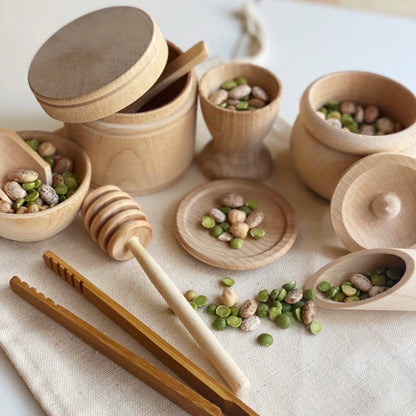 Montessori Wooden Sensory Bin Tool Kit - Finished