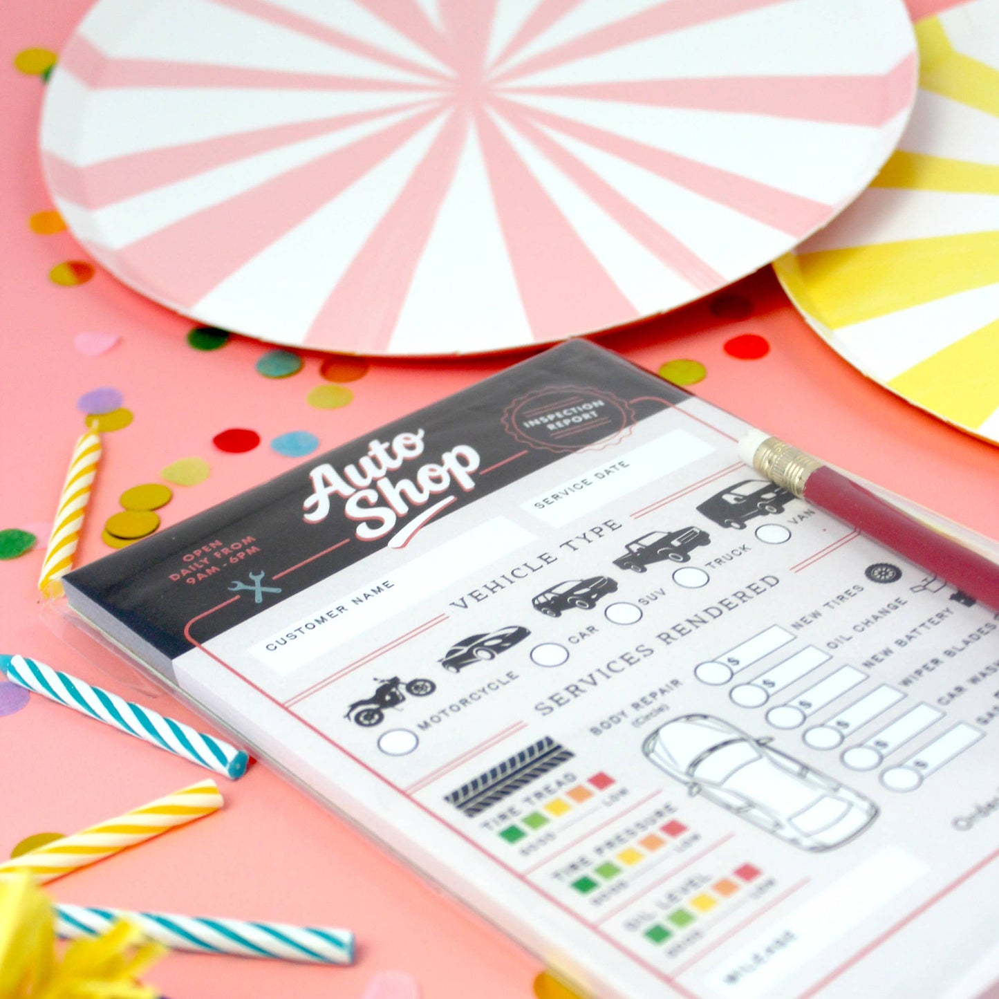 Pretend Play Notepad - Auto Shop