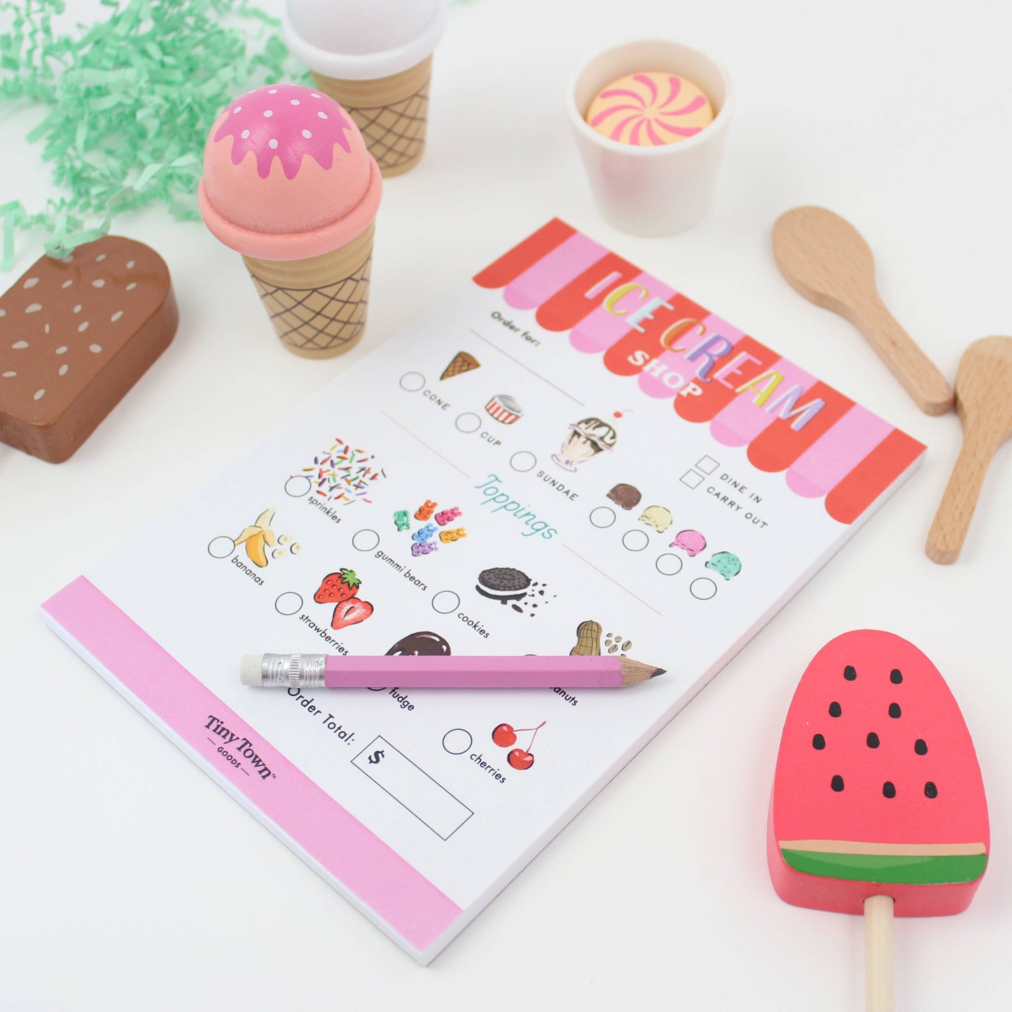 Pretend Play Notepad - Ice Cream Shop