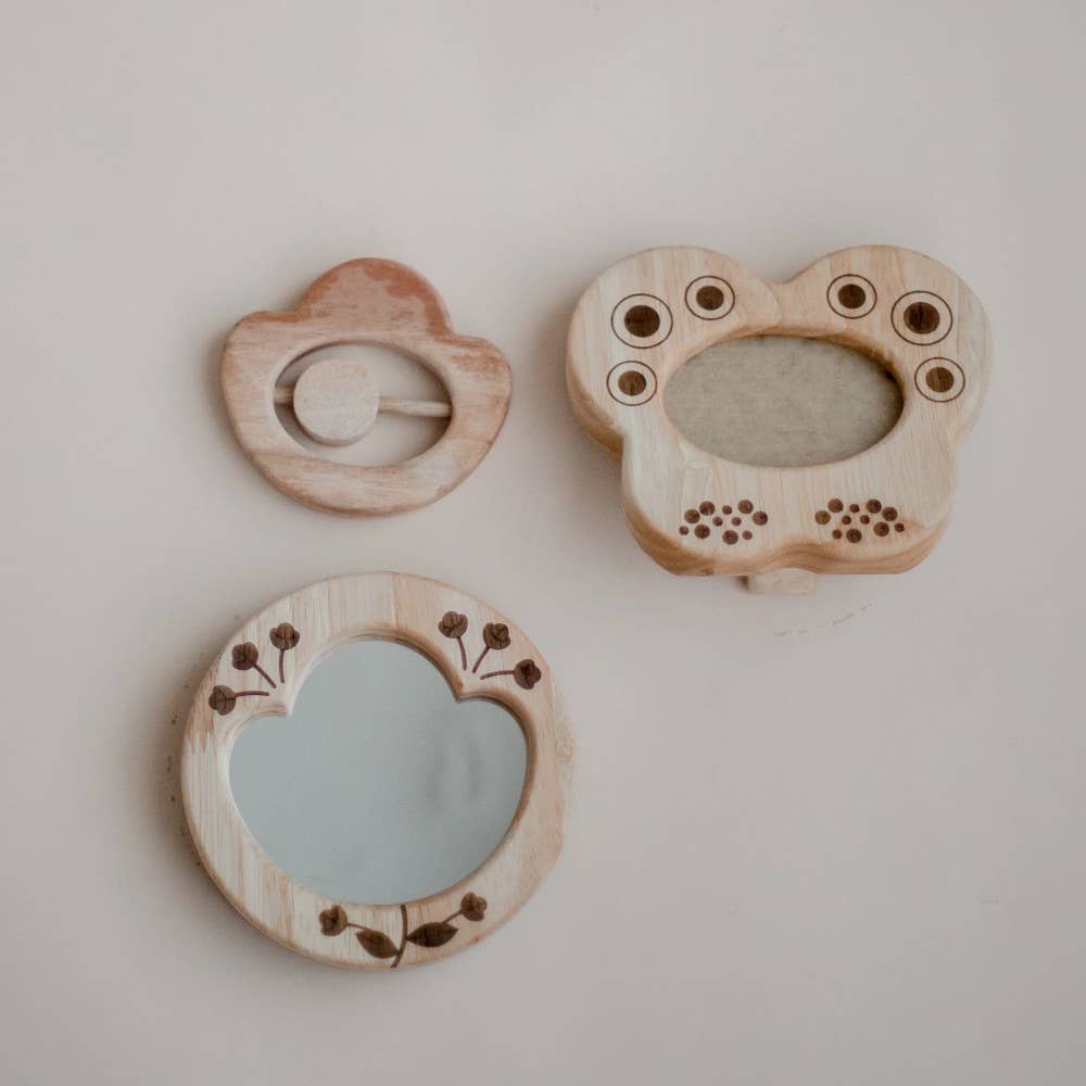 Flower Rattle, Mirror & Butterfly Frame Gift Set