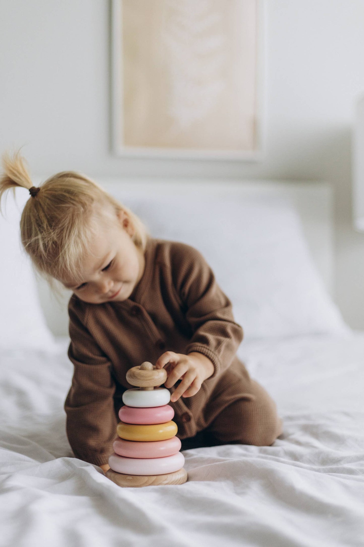 Wooden Stacking Toy (Pink Colors)